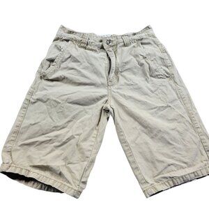 BKE Shorts Mens 30 Tan Slim Flat Front Cargo Striped